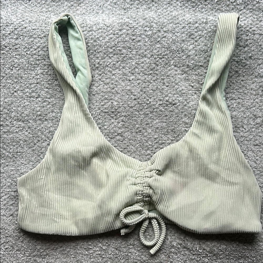 ROXY Mint Green Ribbed Bikini top